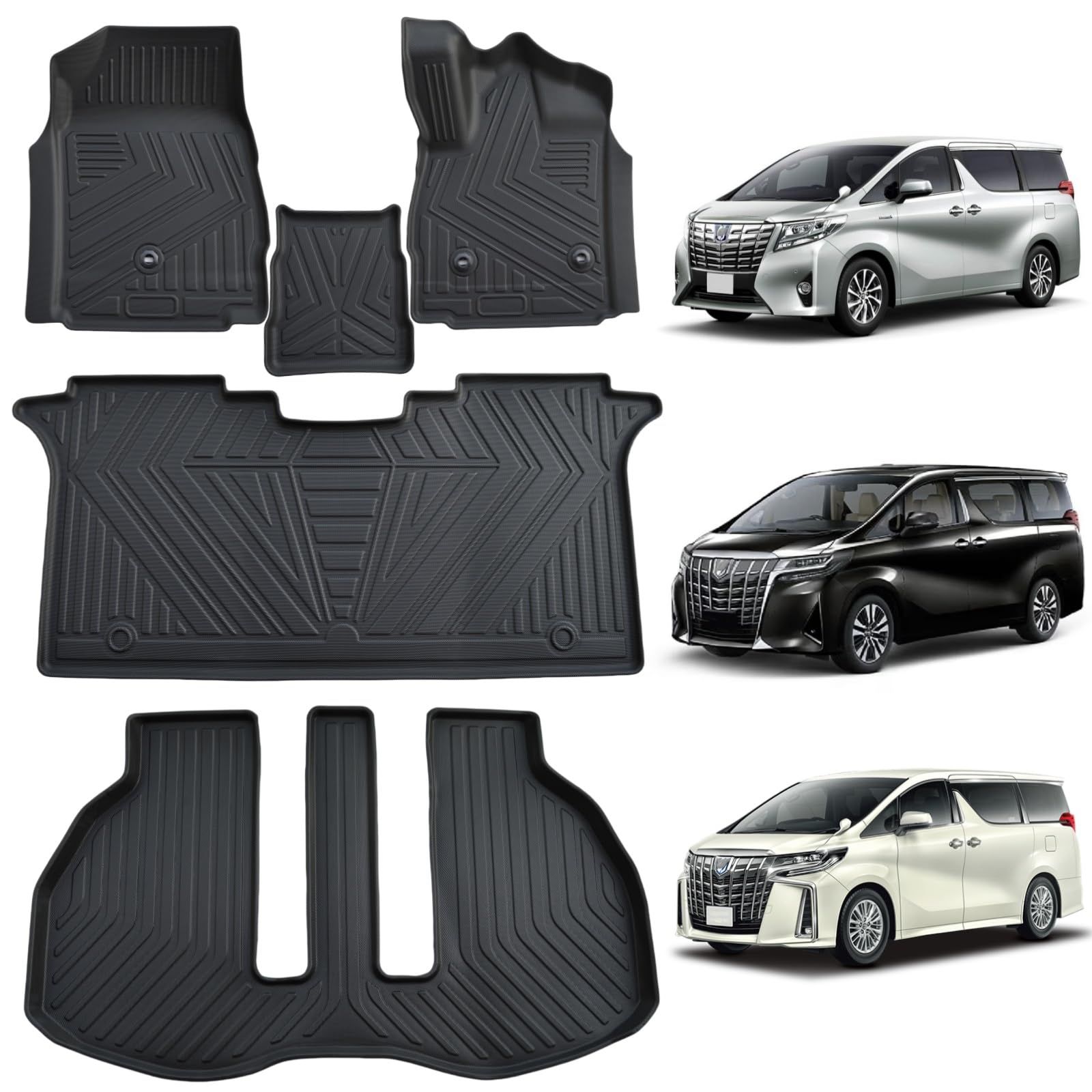 トヨタ アルファード ヴェルファイア 30系 フロアマットラゲッジマット 防水 7 8人乗り ハイブリッド ガソリン 車 TPE素材使用 3 Dフロアマット 滑り防止 耐摩耗 お手入れ簡単 Alphard 30系フロアマット