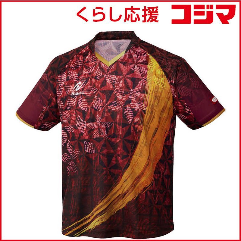 【 新品 未開封 】 ニッタク 卓球用品 Nittaku ユニセックス スカイユニティーシャツ ワインレッド M NW2216 未使用 送料無料