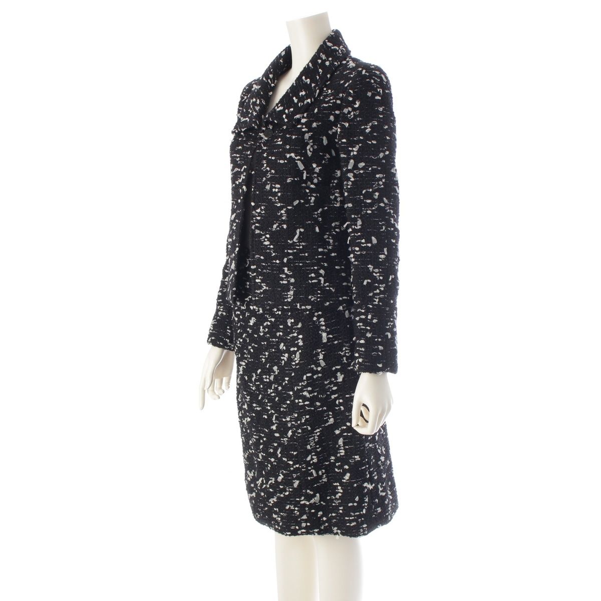 シャネル 02A ツイード スーツ ジャケット スカートセットアップ P20314 ブラック 36