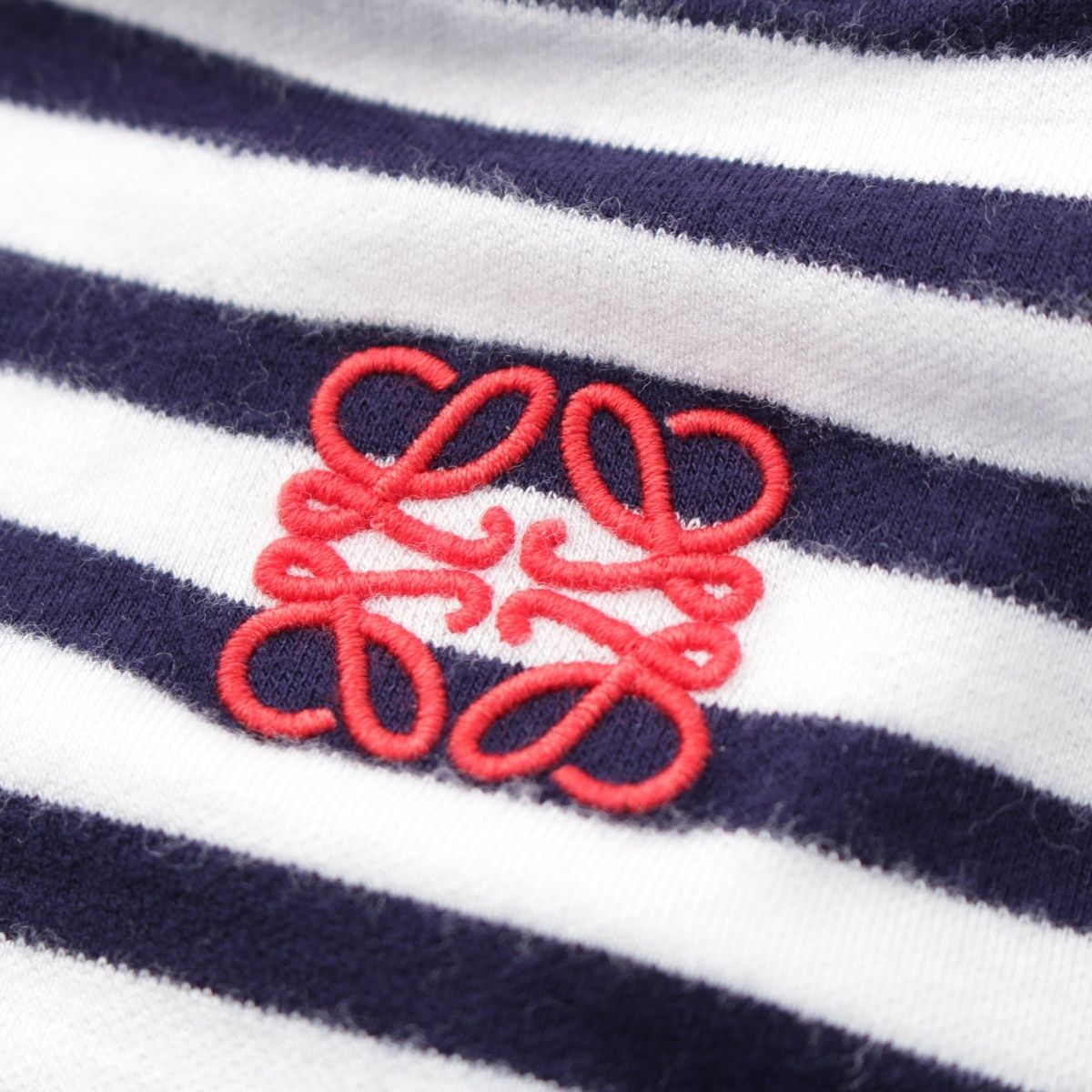  ロエベ レーヨン ポリエステル アナグラム ボーダー タンクトップ トップス ネイビー ホワイト XS タンクトップ トップス