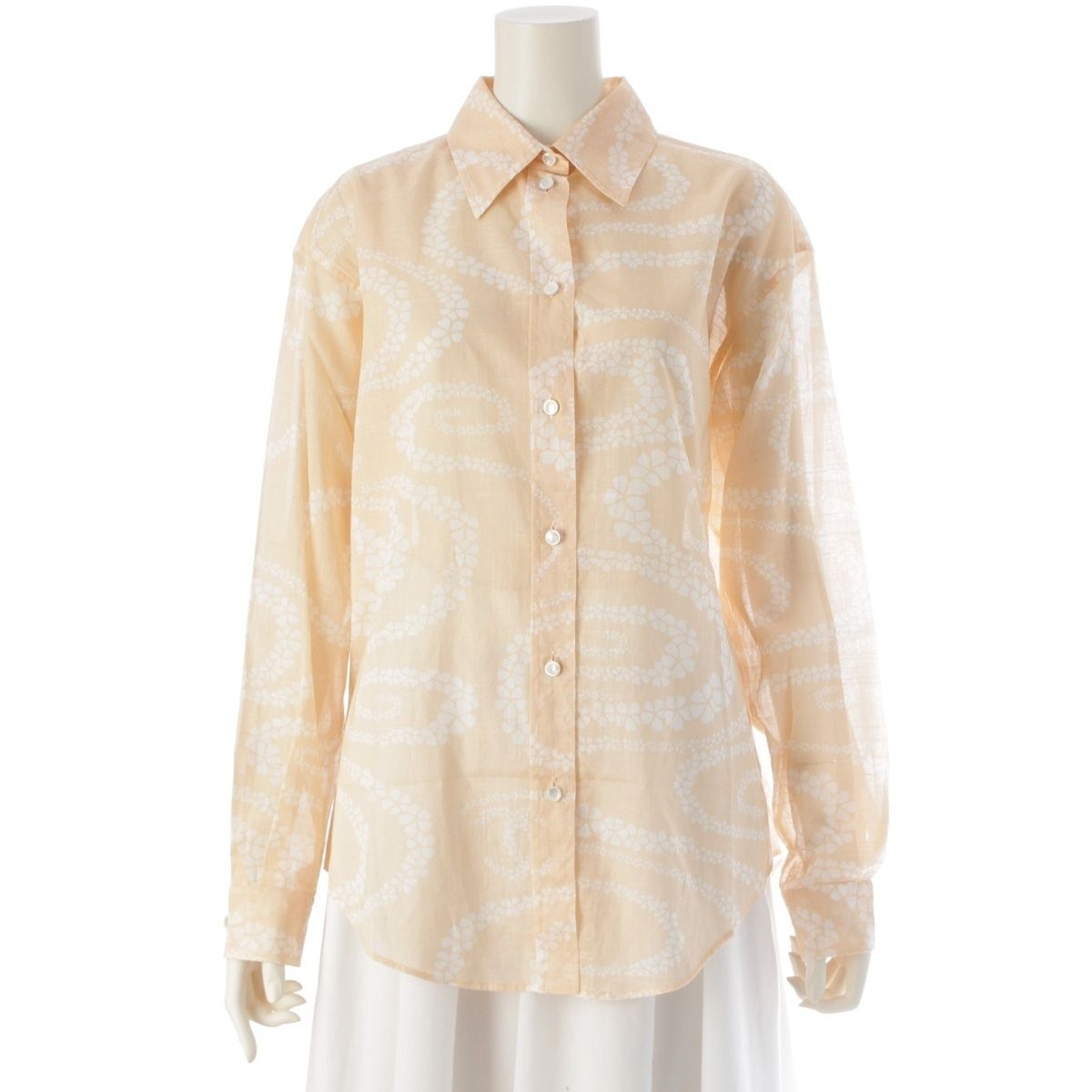 シャネル 25SS コットン ココビーチ フラワー ココマーク 長袖シャツ