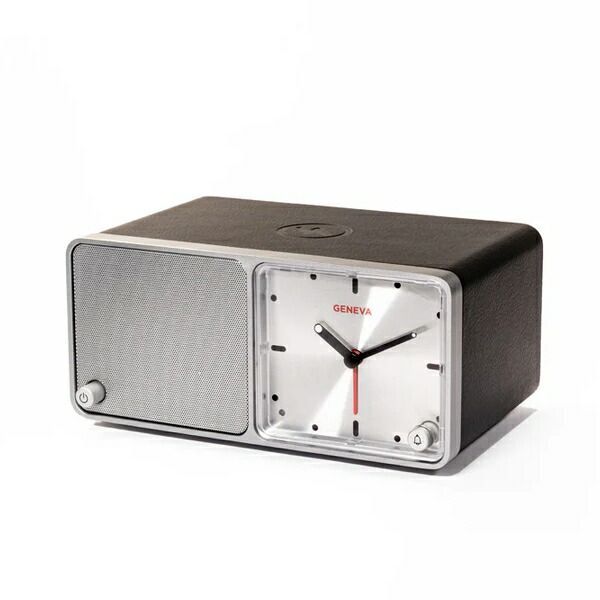GENEVA TIME Black ブラック ジェネバ タイム アナログ時計 ワイヤレス充電 Bluetoothスピーカー