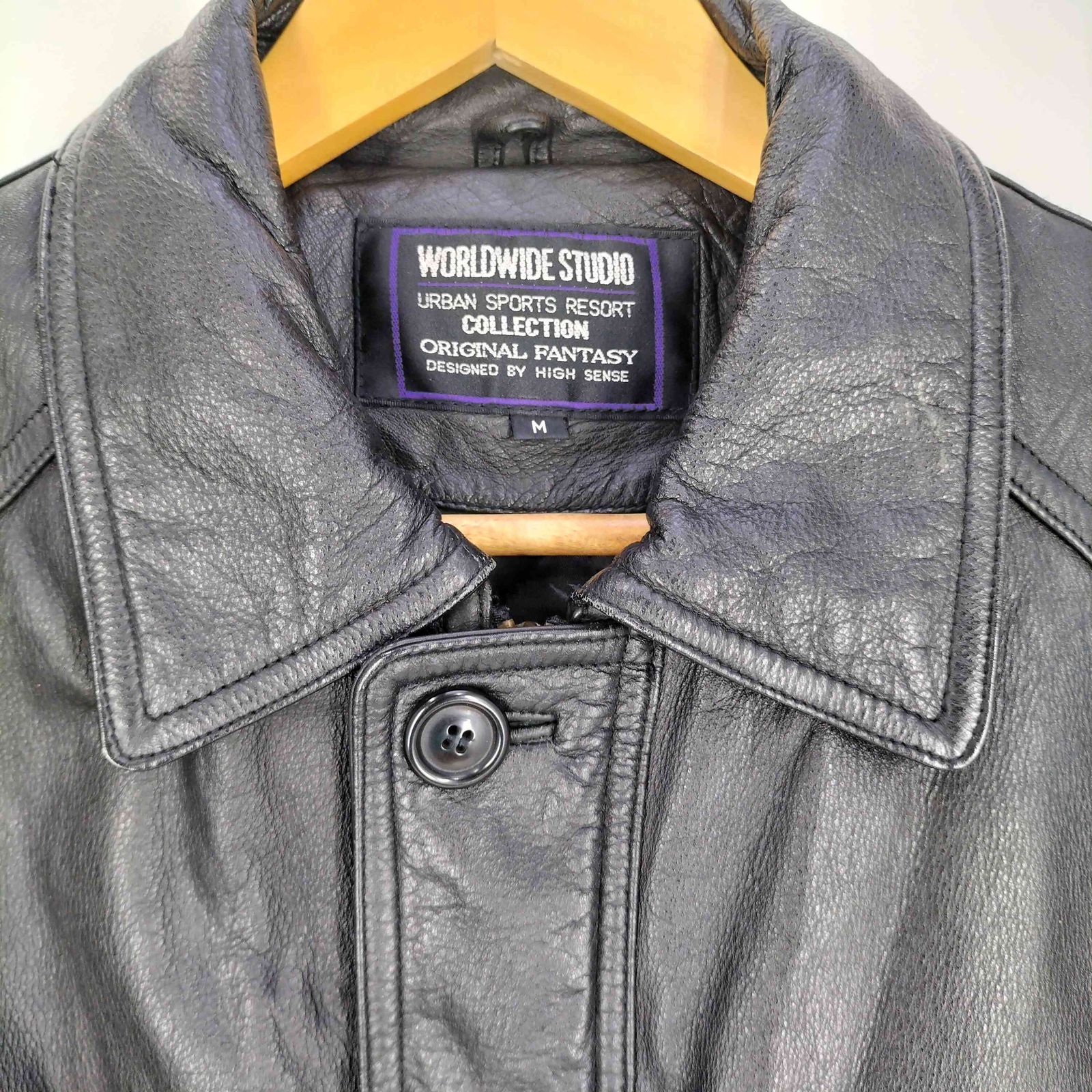 ユーズドフルギ USED古着 裏地キルティング カウレザー コート メンズ