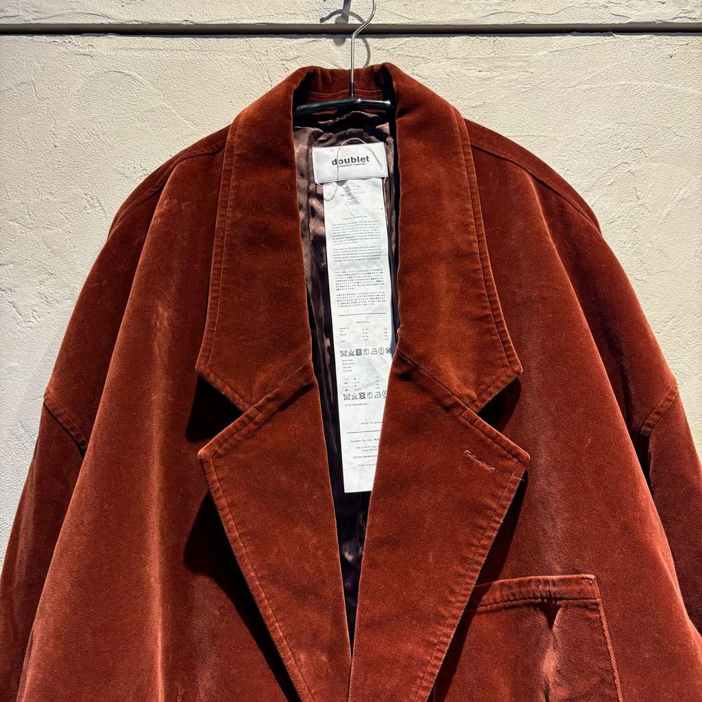 ジャケット・アウター doublet 21aw CUT OFF VELVET COAT Doublet ダブレット CUT OFF VELVET JACKET doublet ダブレット 21aw