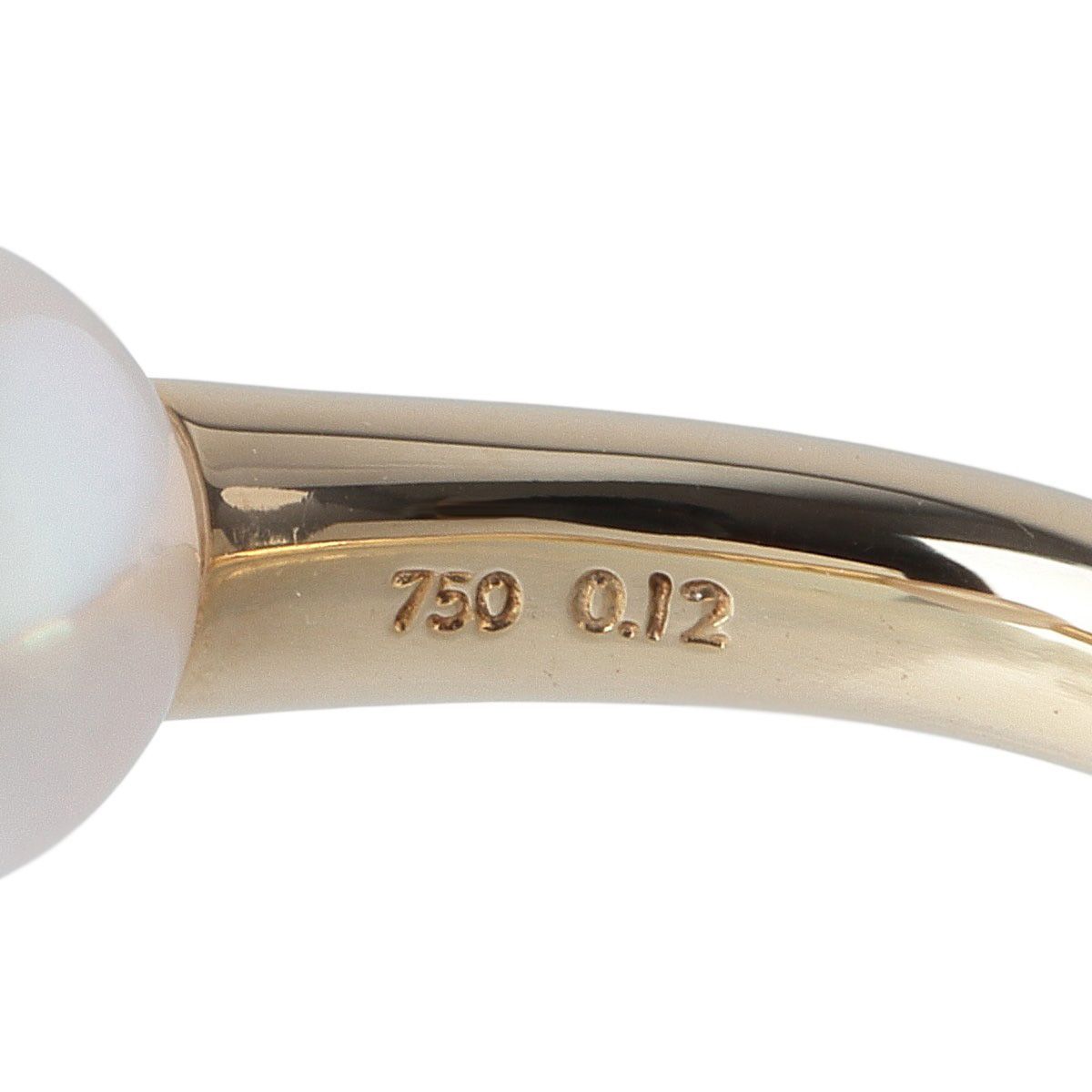  タサキ デインジャー ファング パール ダイヤ リング アコヤパール6.5 mm 0.12 ct 約9.5号 750 YG 仕上げ済 TASAKI 田崎真珠 23683 リング 指輪 アクセサリー