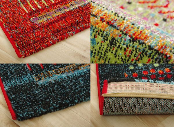 ギャッベ柄トルコ製ウィルトン織カーペット 133x190cm ラグ（453）