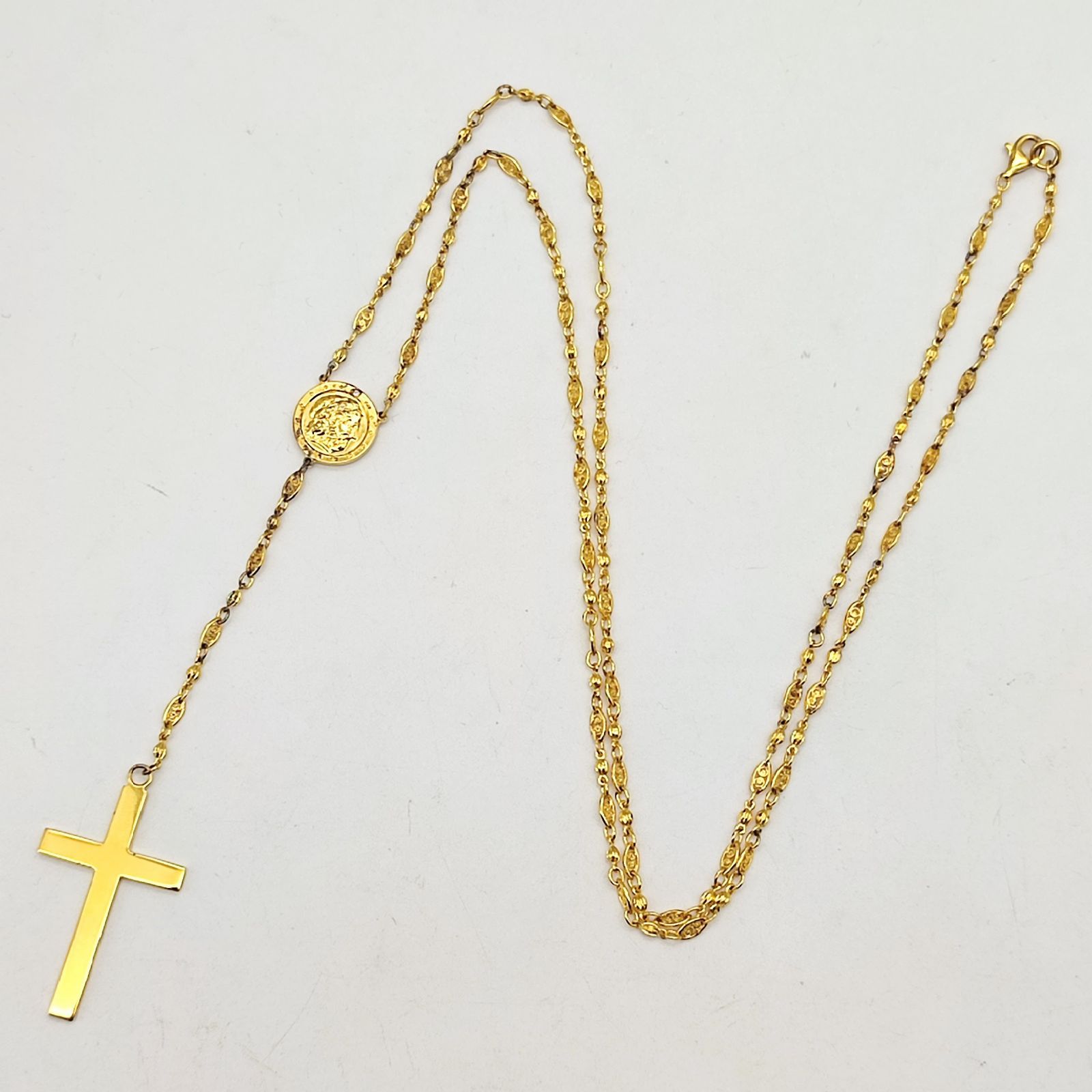 JUPITER/ジュピター クロスモチーフ ダイヤモンドネックレス 美品】JUPITER ジュピター ロザリオネックレス クロス ダイヤ付き