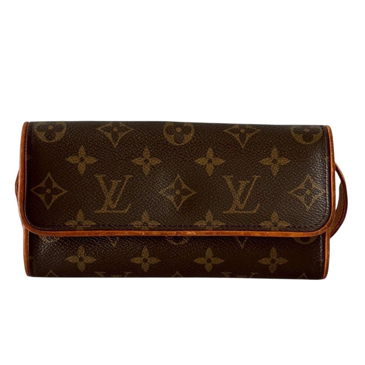 LOUIS VUITTON ルイヴィトン ショルダーバッグ 茶 モノグラム ポシェットツイン PM レディース