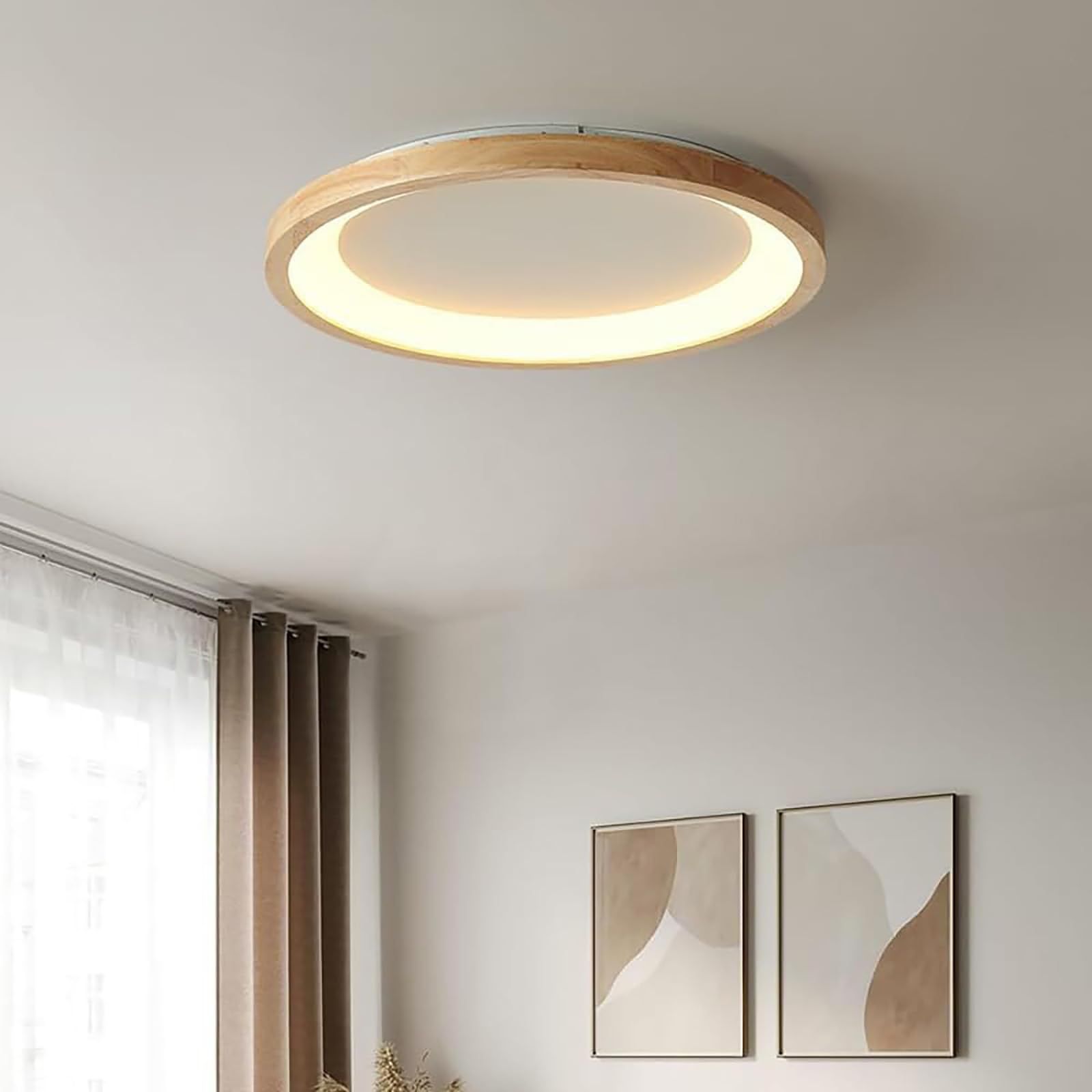 Lobpor シーリングライト 6畳 8畳 木目調 照明 調光調色 led 6-8畳 取付簡単 40 cm多段階調光リモコン付き