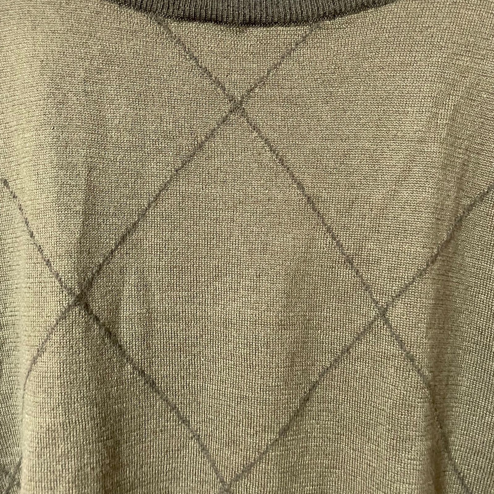 マーガレット・ハウエル ウールリネン アーガイルニットベスト Ⅱ カーキ マーガレットハウエル アーガイルベスト マーガレット・ハウエル