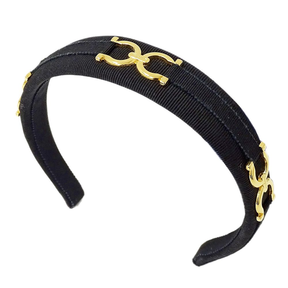 フェラガモ Ferragamo カチューシャ レディース ブランド ガンチーニ グログランリボン ブラック 黒 おしゃれ かわいい 太め