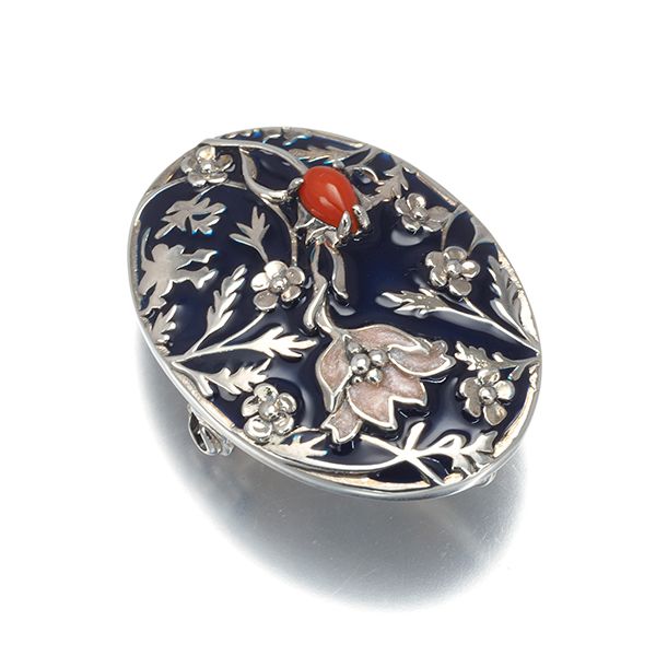 碌山 ロクザン ブローチ兼ペンダントトップ 珊瑚 サンゴ ウィリアム