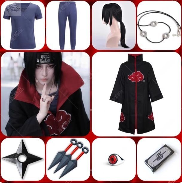 NARUTO ナルト 暁組織 うちはイタチ コスプレ 衣装 紅雲のマント