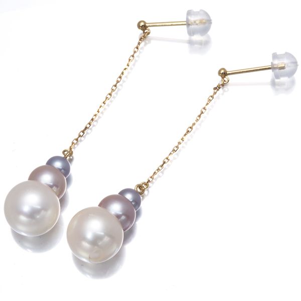 TASAKI タサキ ピアス パール 真珠 4.5mm-10.1mm M/G K18YG #180181