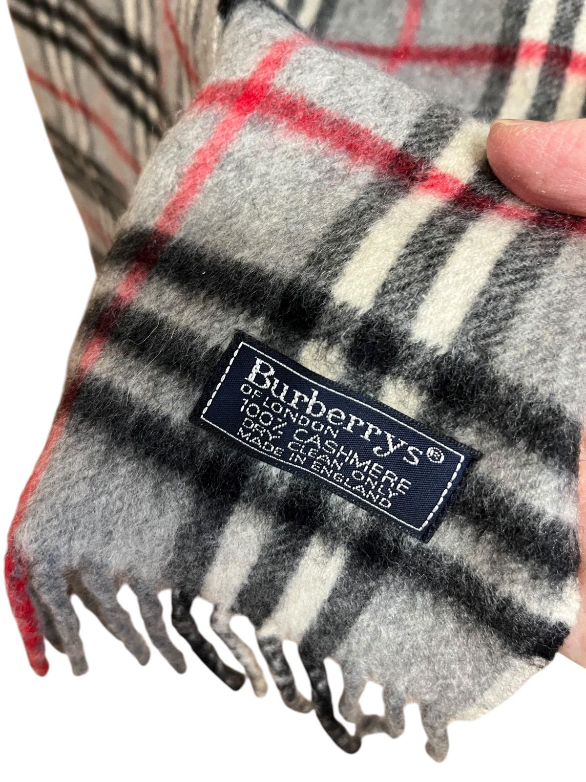RE327 【美品】Burberrys バーバリー チェック柄 カシミヤ100
