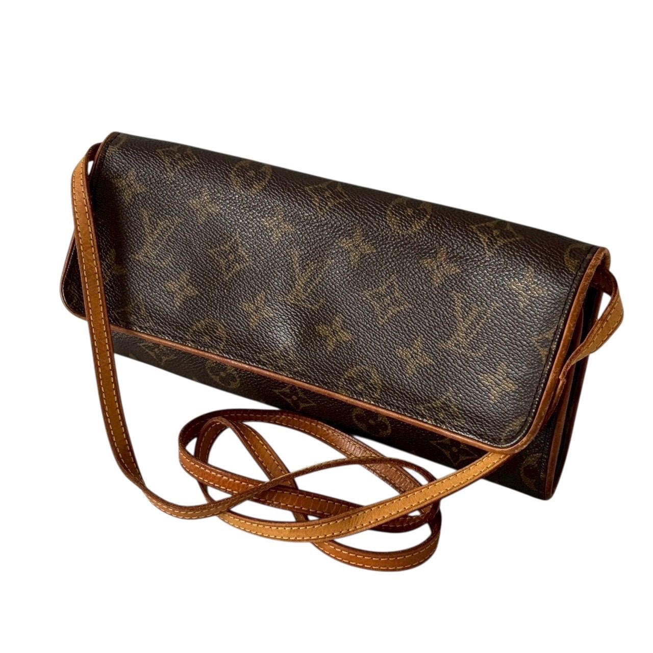 LOUIS VUITTON ルイヴィトン ショルダーバッグ 茶 モノグラム ポシェットツイン GM M51852 レディース
