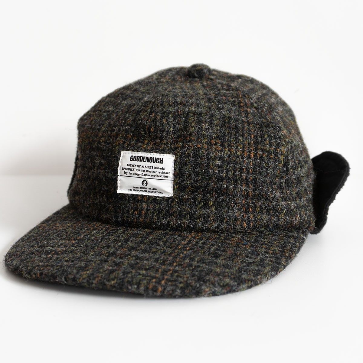 GOOD ENOUGH × Harris Tweed ウール ツイード フライト キャップ 帽子 グッドイナフ ハリスツイード 25110151