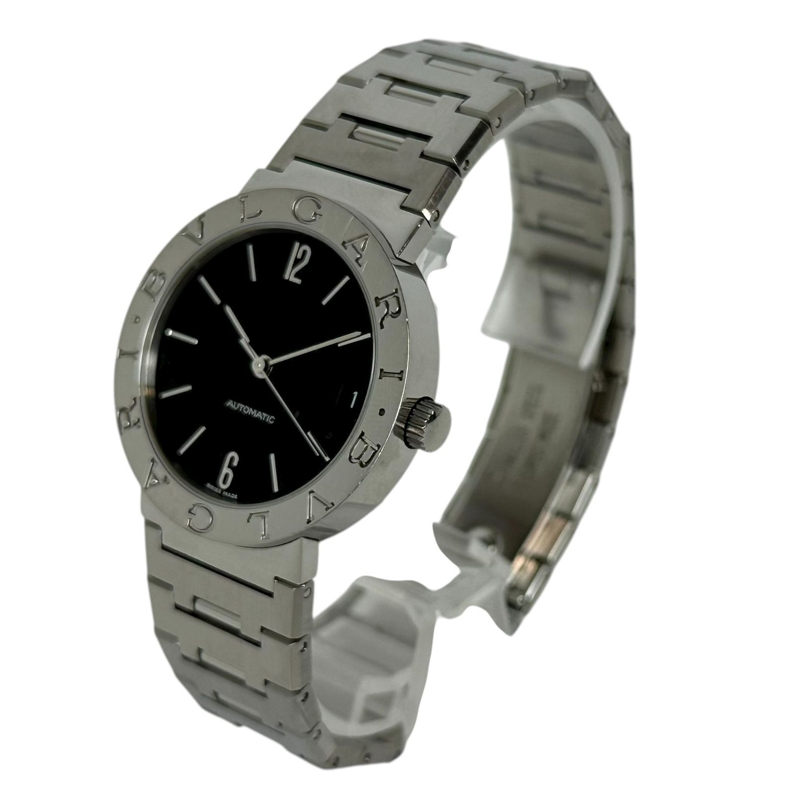  BVLGARI ブルガリ ブルガリブルガリ ステンレススチール ブラック文字盤 黒文字盤 33 mm クォーツ メンズ 腕時計 時計 B 9304 腕時計(デジタル) 時計