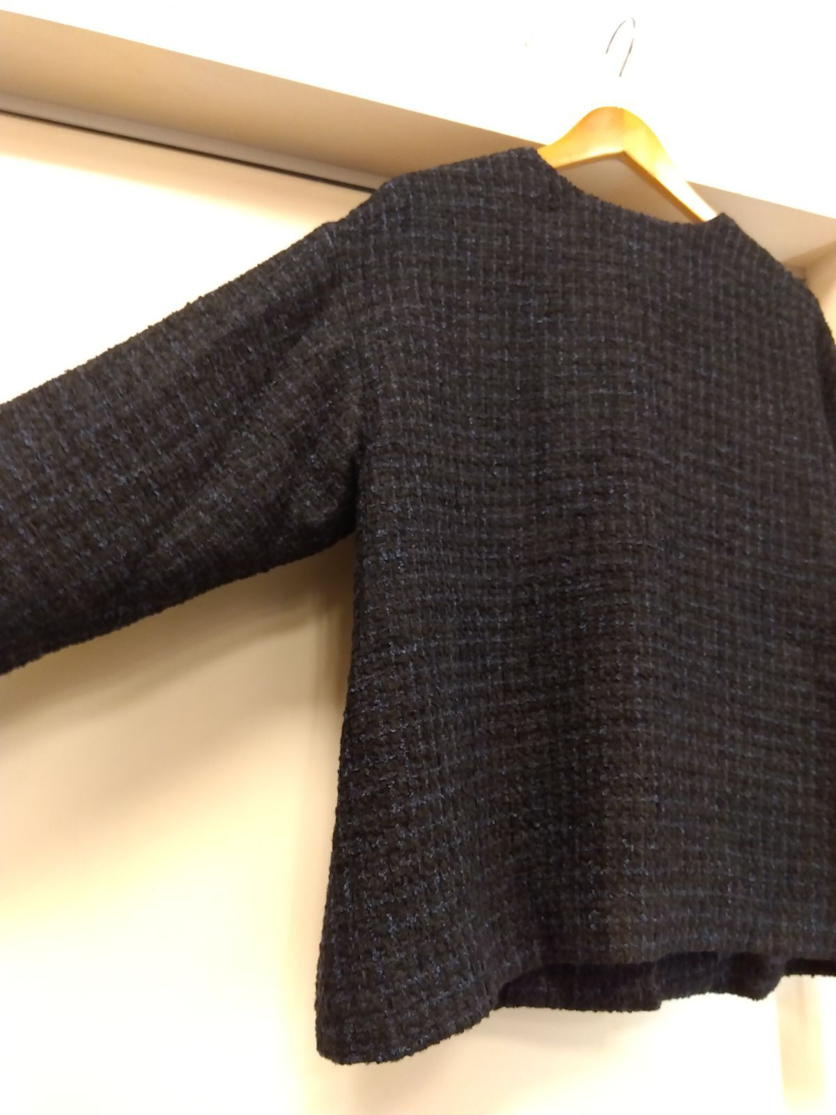 M7 ビアズリー BEARDSLEY トップス ２ウェイプルオーバー ツイードライク 格子 ネイビー✕ブラック 定価税込 ３３ ０００