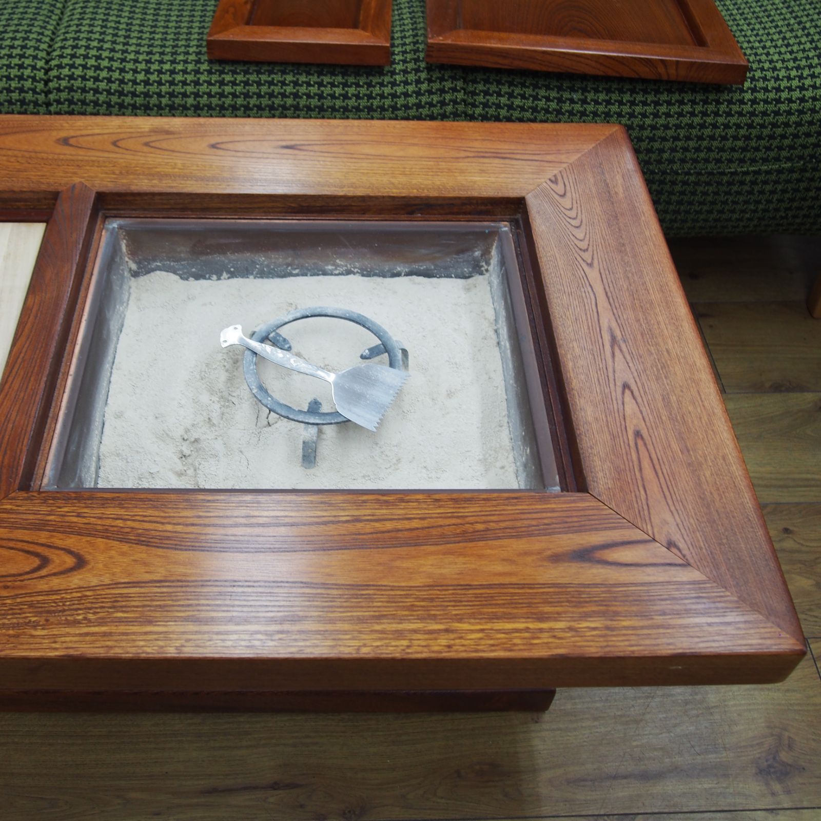 本州送料込み 極美品 総欅 欅 けやき 欅作り 囲炉裏テーブル w 960mm d