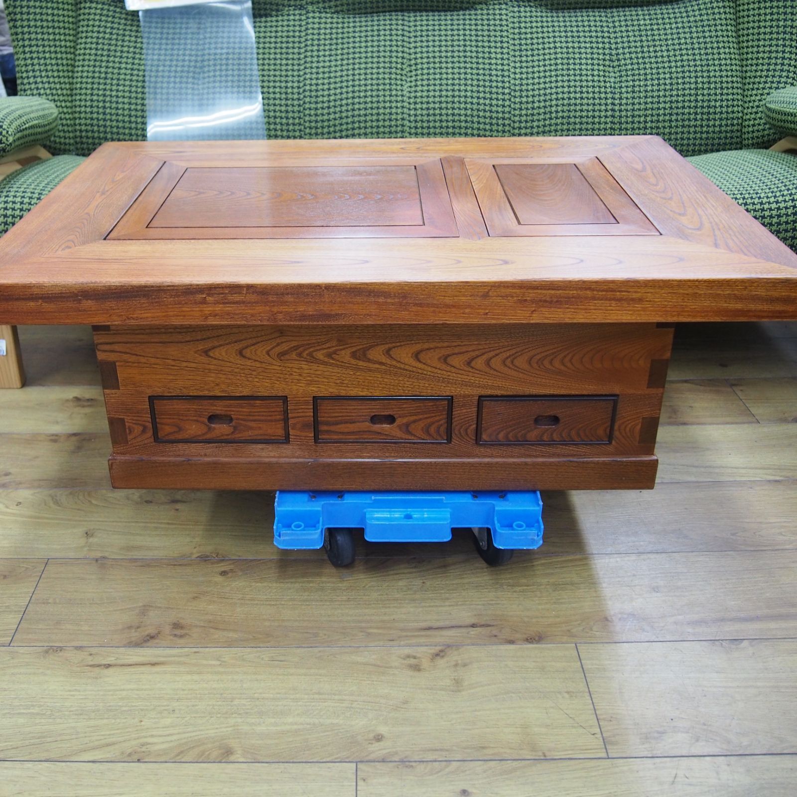 本州送料込み 極美品 総欅 欅 けやき 欅作り 囲炉裏テーブル w 960mm d