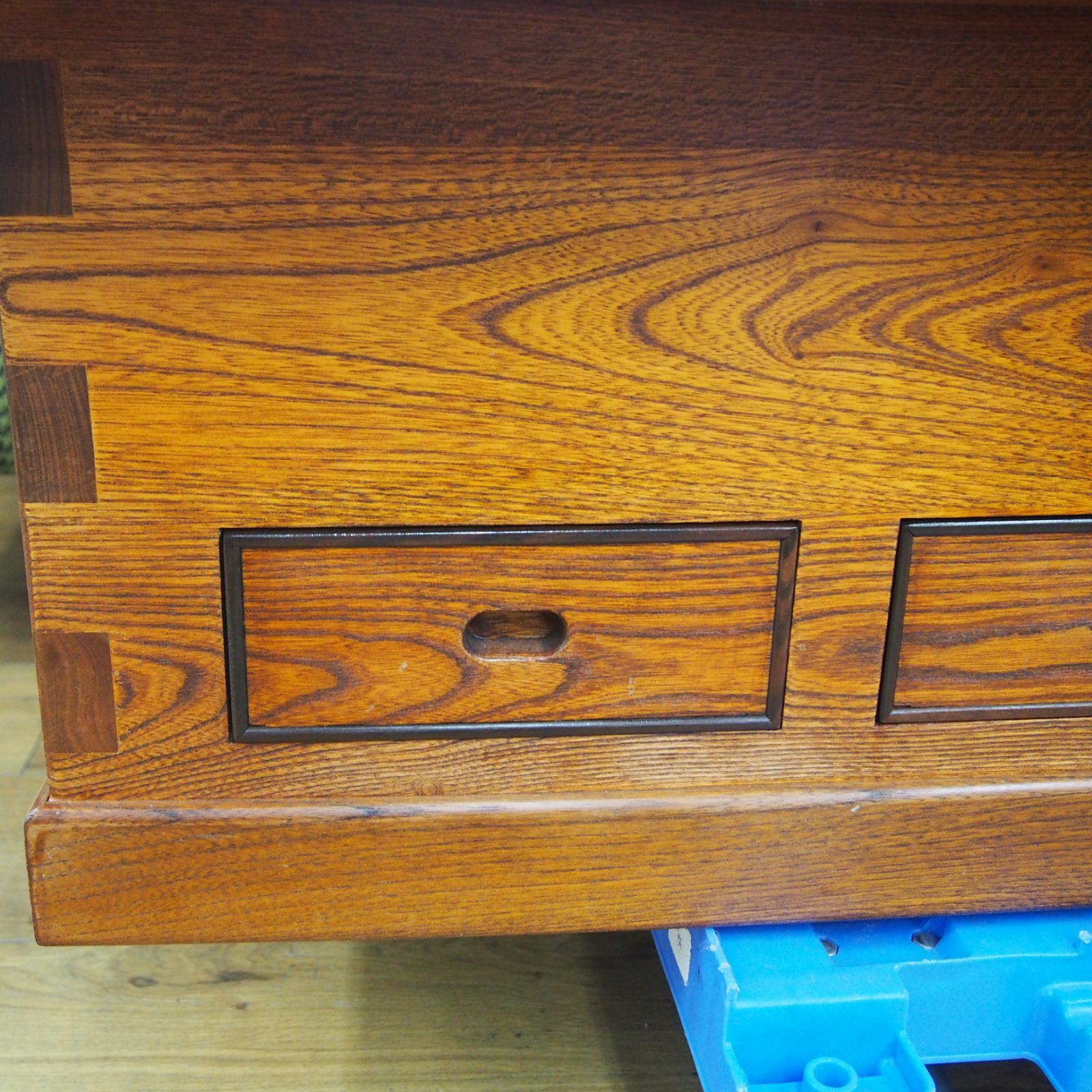 本州送料込み 極美品 総欅 欅 けやき 欅作り 囲炉裏テーブル w 960mm d