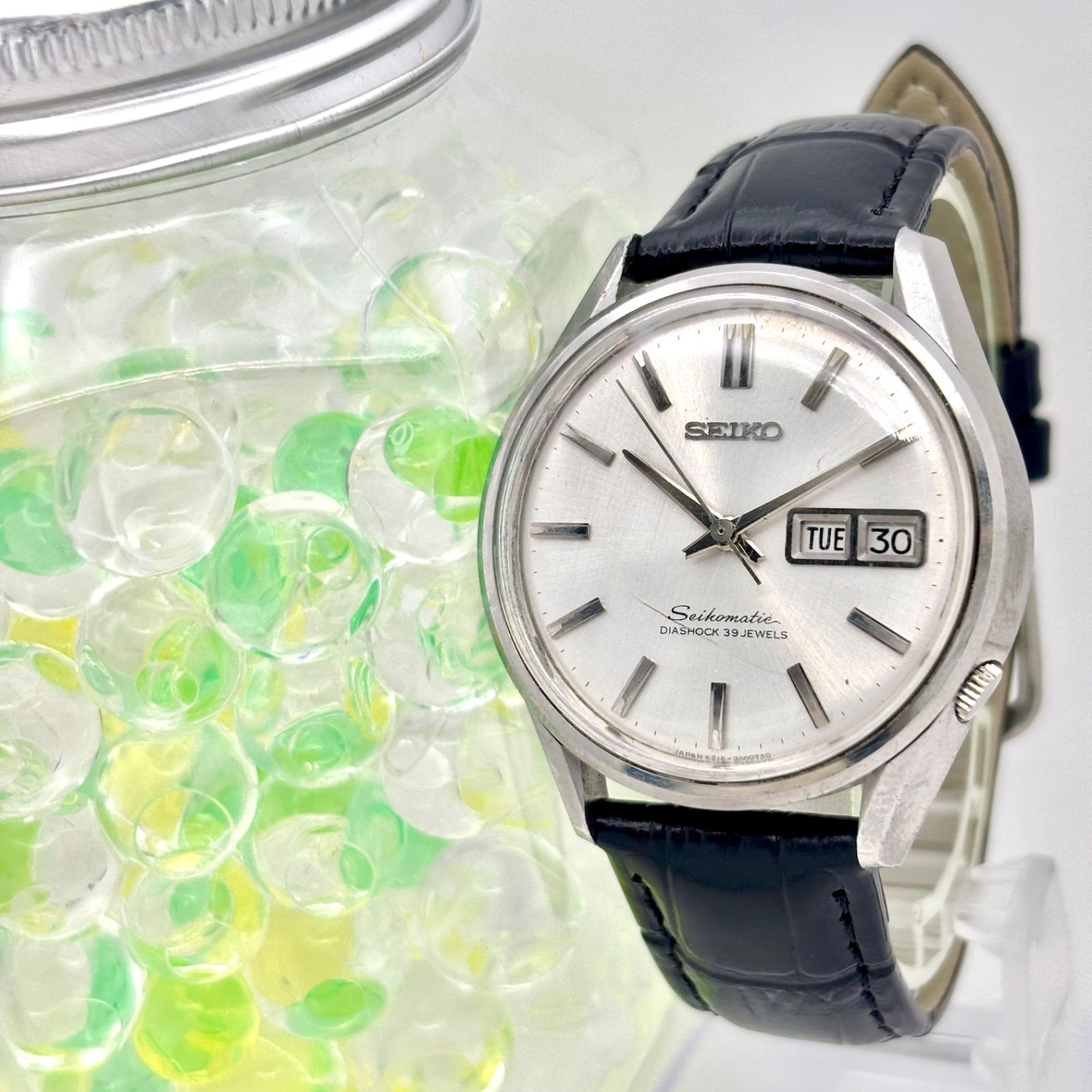 稼働 Seikomatic セイコーマチック 機械式 自動巻き メンズ 腕時計 デイデイト 6216-9000 イルカ ベルト