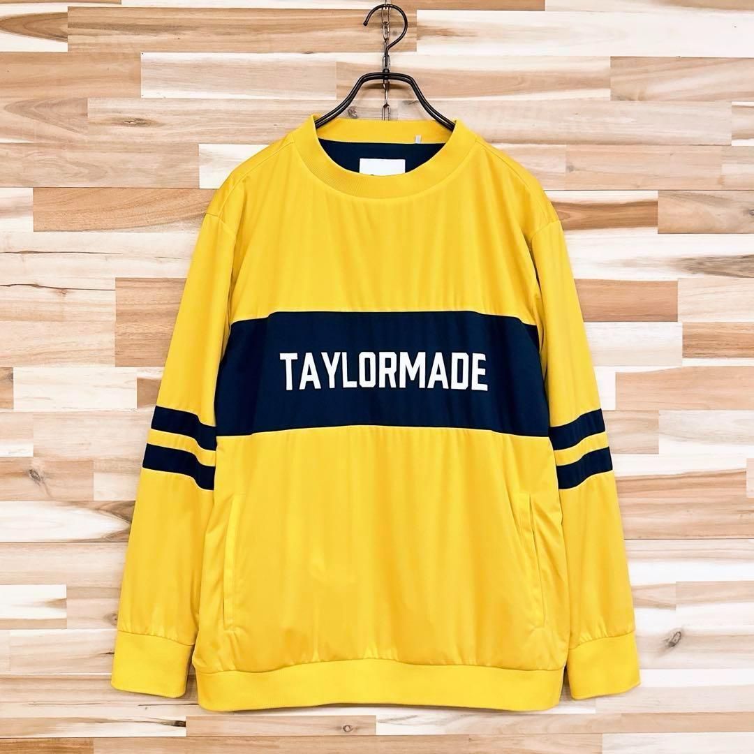 【テーラーメイド】ボーダー ロゴ 長袖ブルゾン 撥水ストレッチ ゴルフ S黄×紺 テーラーメイド】ボーダー ロゴ 長袖ブルゾン 撥水ストレッチ ゴルフ S