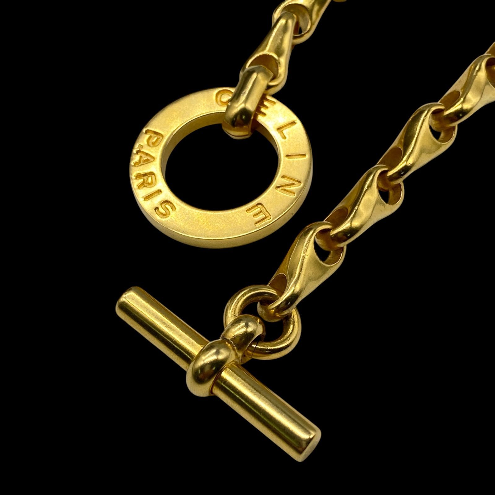 美品　セリーヌ　ブレスレット　サークルロゴ　アクセサリー　ゴールド CELINE セリーヌ ヴィンテージブレスレット サークルロゴ ゴールド