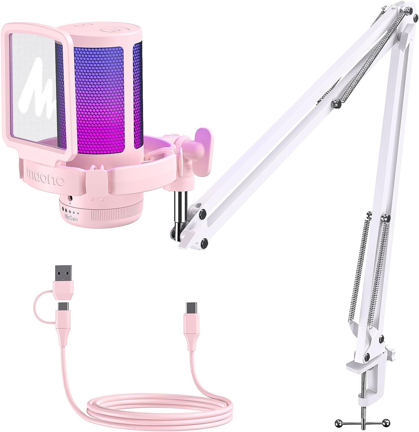 ポットキャスト ライブ配信 ストリーミング ゲーム実況 プラグ&プレイ Skype 音量コントロール RGBライティング Discord 単一指向 ミュートボタン ノイズキャンセリング Windows Mac PS4 PS5 マイク PC DGM20S ゲーミ