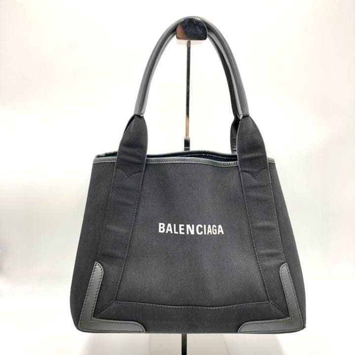 BALENCIAGA』 バレンシアガ ネイビーカバス S ハンドバック - メルカリ