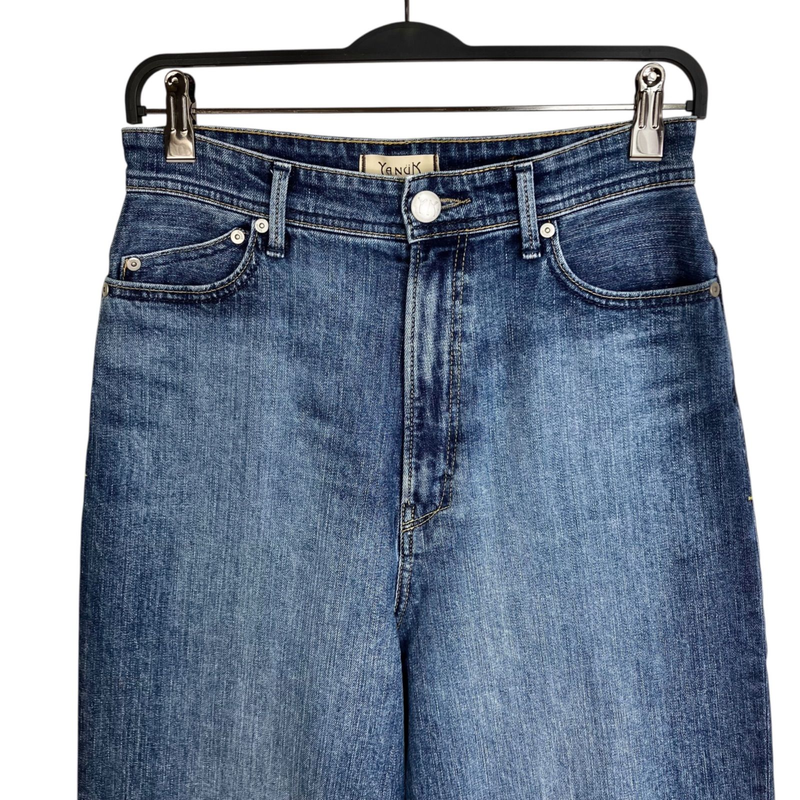 YANUK ルーズストレート JOAN 27 SUB ブルー青 ヤヌーク コットン