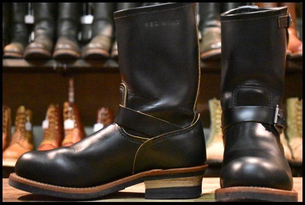 7.5 D 14年 レッドウィング 9268 エンジニア 黒 ブラック クローンダイク スチールトゥ ブーツ redwing FJ 353