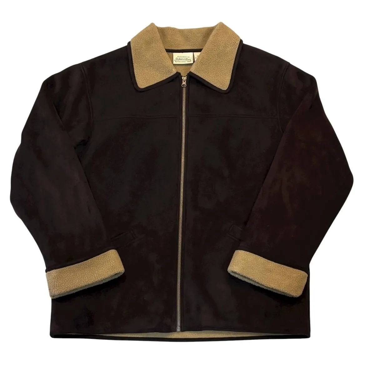 90s 00s St JOHN S BAY FAKE MOUTON JKT セントジョンズベイ フェイクムートンジャケット L 茶 古着