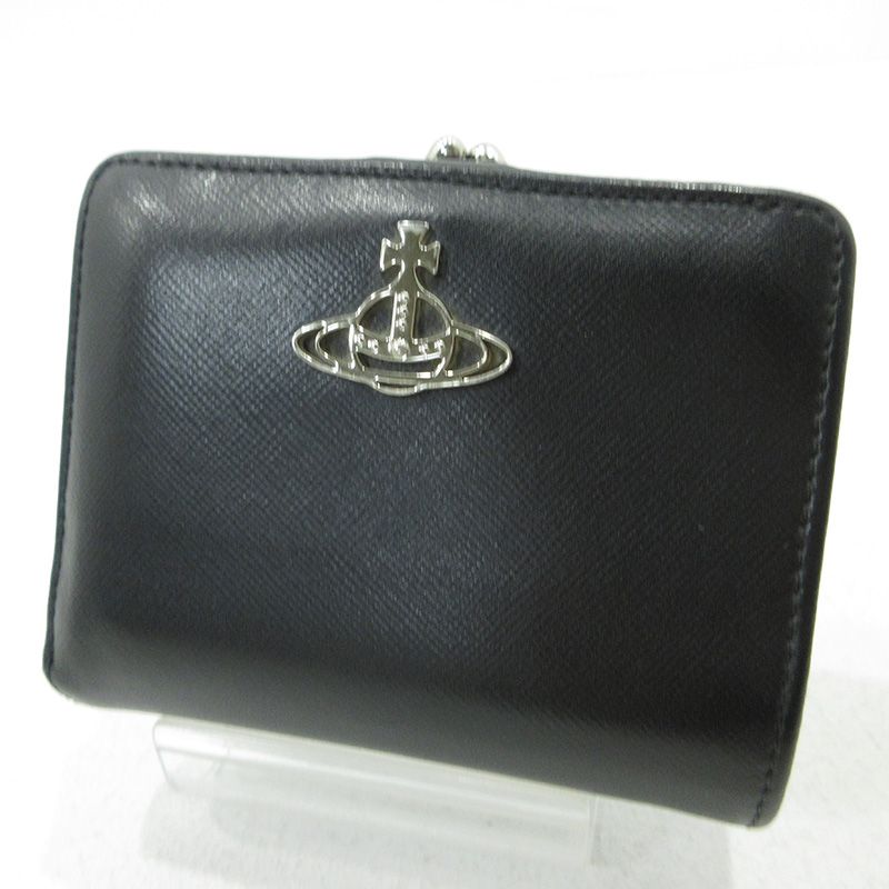 Vivienne Westwood ヴィヴィアンウエストウッド がま口二つ折り財布 ブラック 124