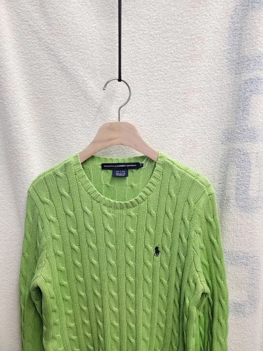 ポロ ケーブルトップス ラウンドニット レディース M