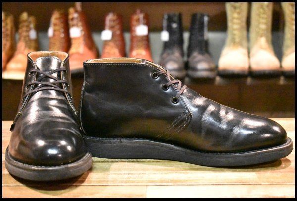 7D 10年 レッドウィング 9196 ポストマン チャッカ 黒 ブラック シャパラル 短靴 ローカット 編み上げ ブーツ redwing HOPESMORE FJ371