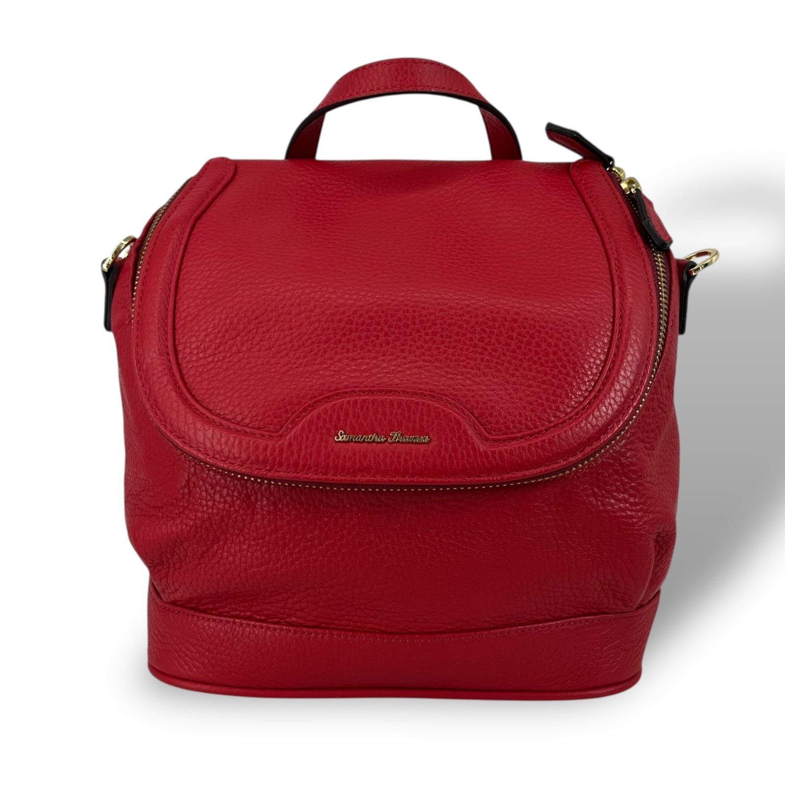 Samantha Thavasa サマンサタバサ 2wayソフトレザーミニリュック バッグパック レディース レッド 赤 牛革 肩掛け 5157