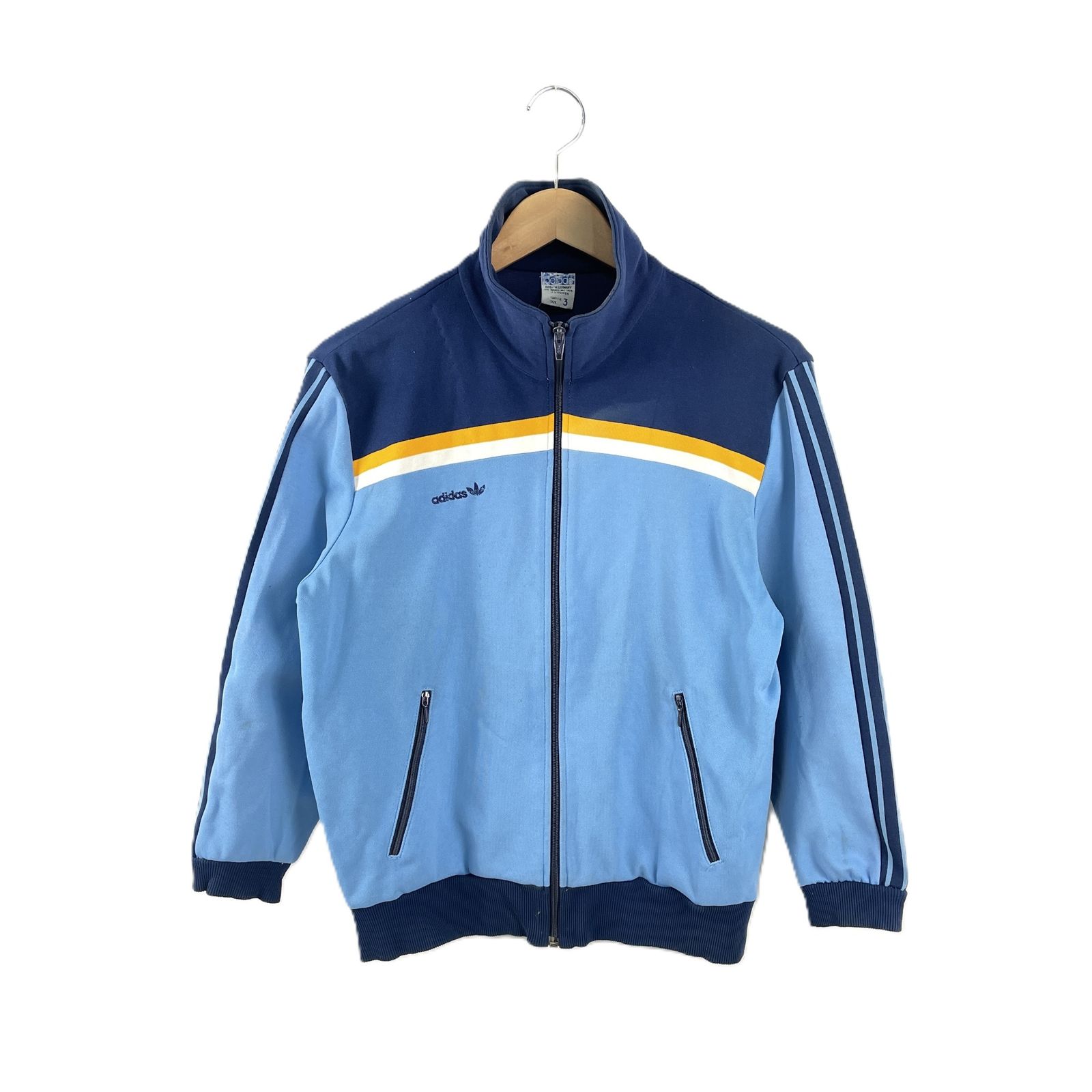 西ドイツ製 70 s-80 s ビンテージモデル ADIDAS アディダス トラックジャケット ジャージ サイズ3 デサント社 ブルー