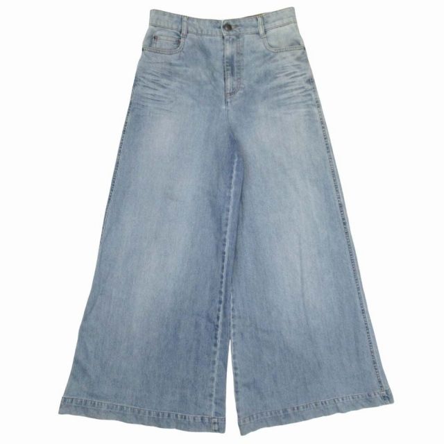 レッド ヴァレンティノ RED VALENTINO ワイドシルエット ジーンズ フ デニム ウォッシュ パンツ ジーパン Gパン 27インチ ライトインディゴ Q03 レディース