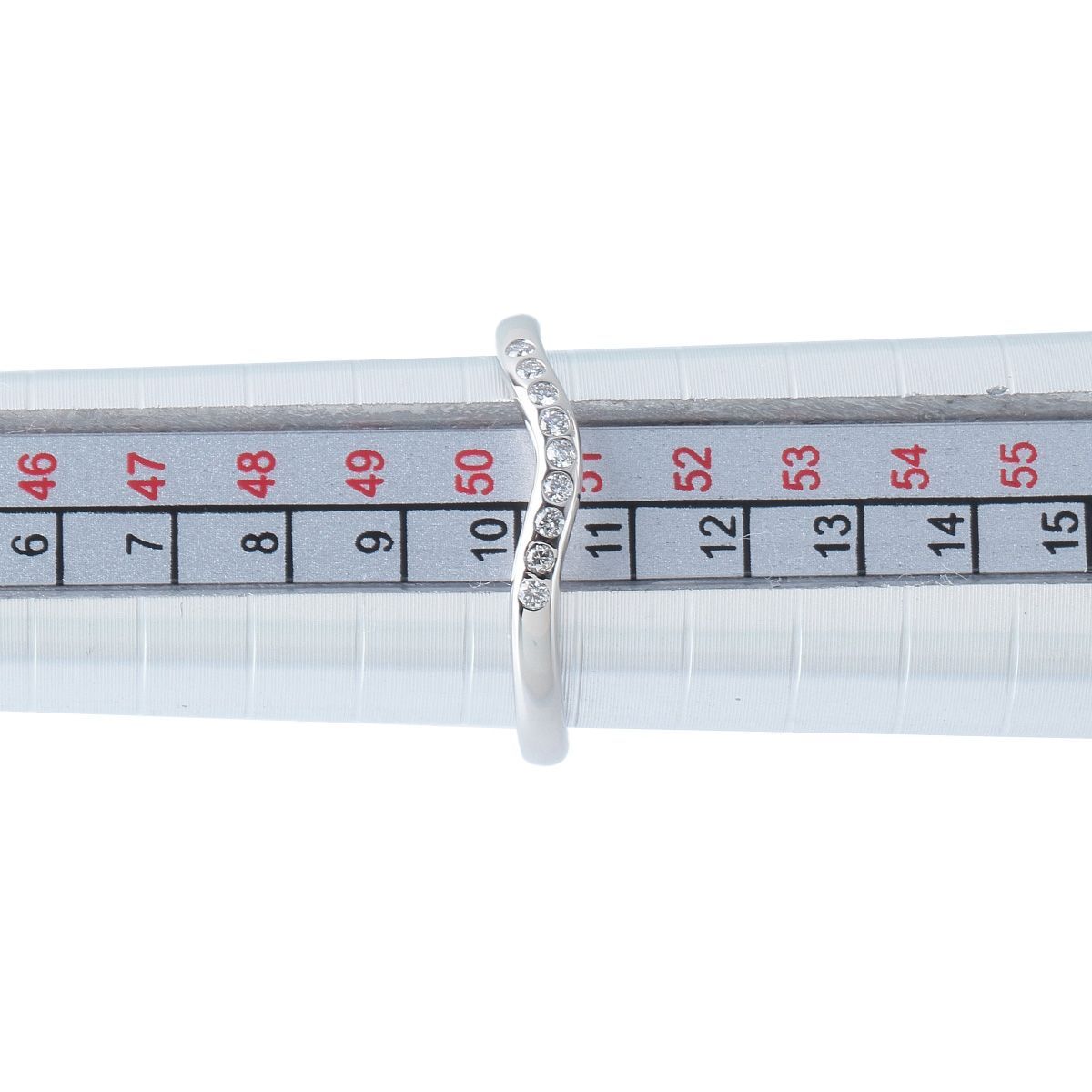 ティファニー ダイヤ リング カーブド 9PD 10.5号 幅2.1mm PT950 新品