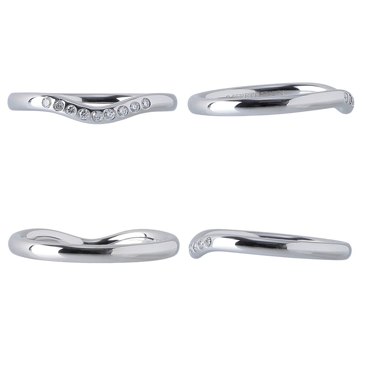 ティファニー ダイヤ リング カーブド 9PD 10.5号 幅2.1mm PT950 新品