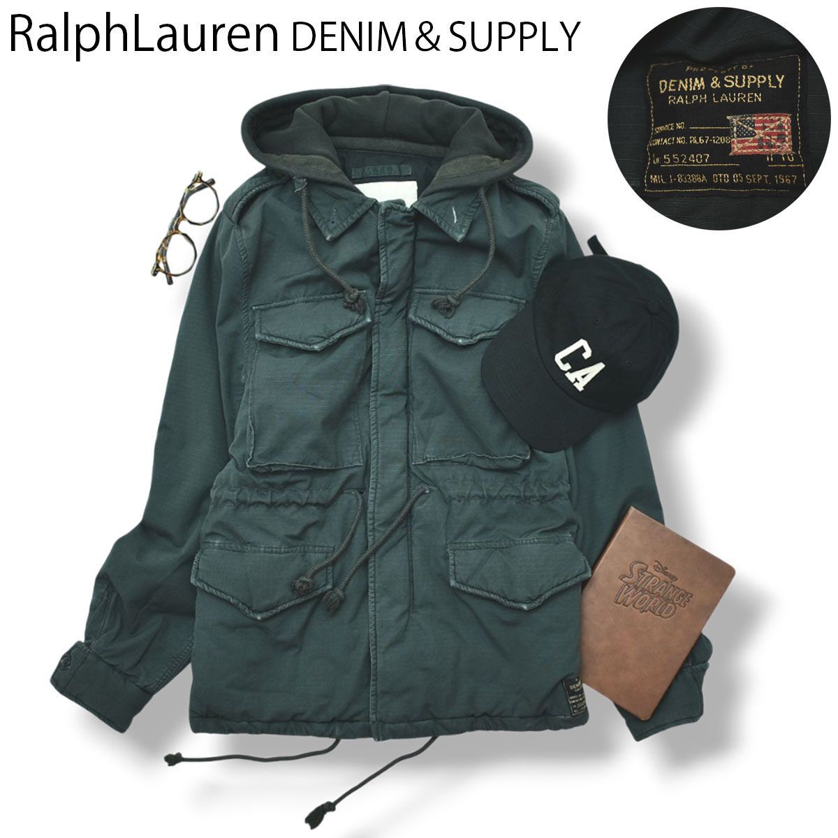 【M-65】ラルフローレン デニム＆サプライ フード付き ミリタリー ジャケット