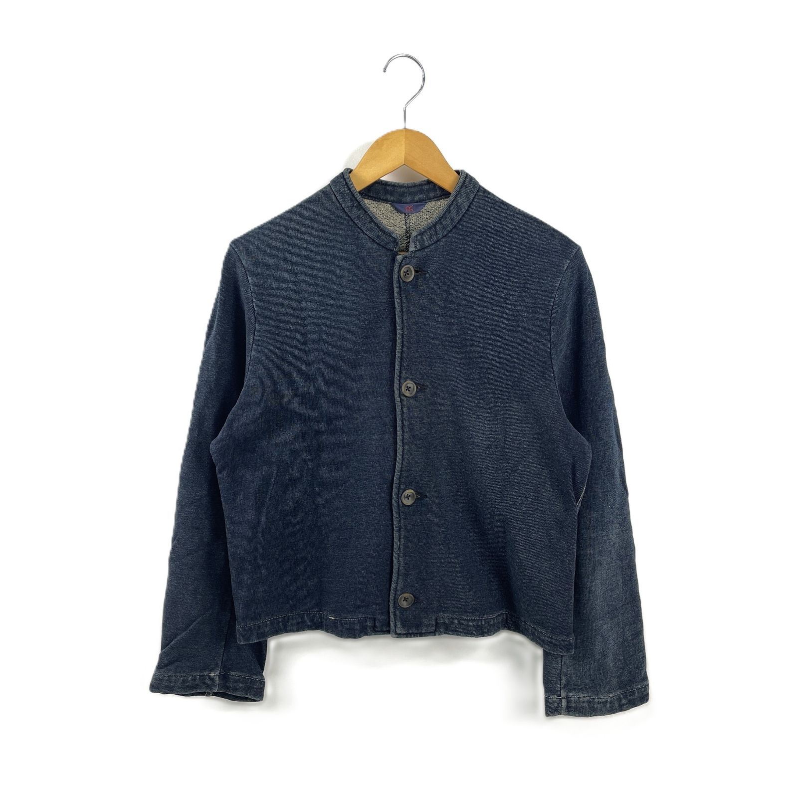 ︎ 45R フォーティファイブアール インディゴ ノーカラーカーディガン 45R（フォーティファイブアール）の「インディゴふわふわ裏毛