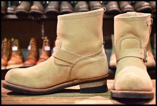 10D 13年 レッドウィング 2965 ショート スエードエンジニア ホーソーンアビレーンラフアウト ブーツ redwing HOPESMORE FJ378