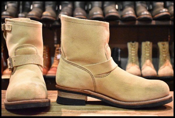 10D 13年 レッドウィング 2965 ショート スエードエンジニア ホーソーンアビレーンラフアウト ブーツ redwing HOPESMORE FJ378