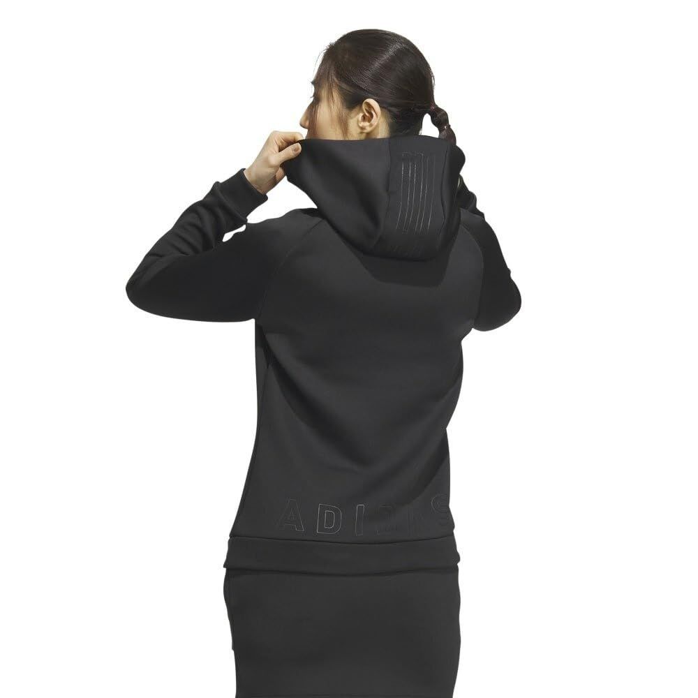 アディダスゴルフ ゴルフフーディー エンボスプリント ダンボールニット 長袖フーディー レディース ブラック ブラック L