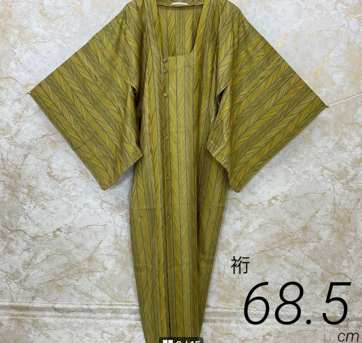 kimono one kimonoarisa 同然 お洒落なロング道行コート TOKYU サンライトガード 経錦 正倉院 裄長 余り布付き 仕付け糸付き 裄68.5丈138.5