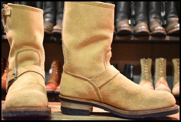8.5D PT91プリント レッドウィング 8268 スエード エンジニア ラフアウト スチールトゥ ベージュ ブーツ redwing HOPESMORE FJ387