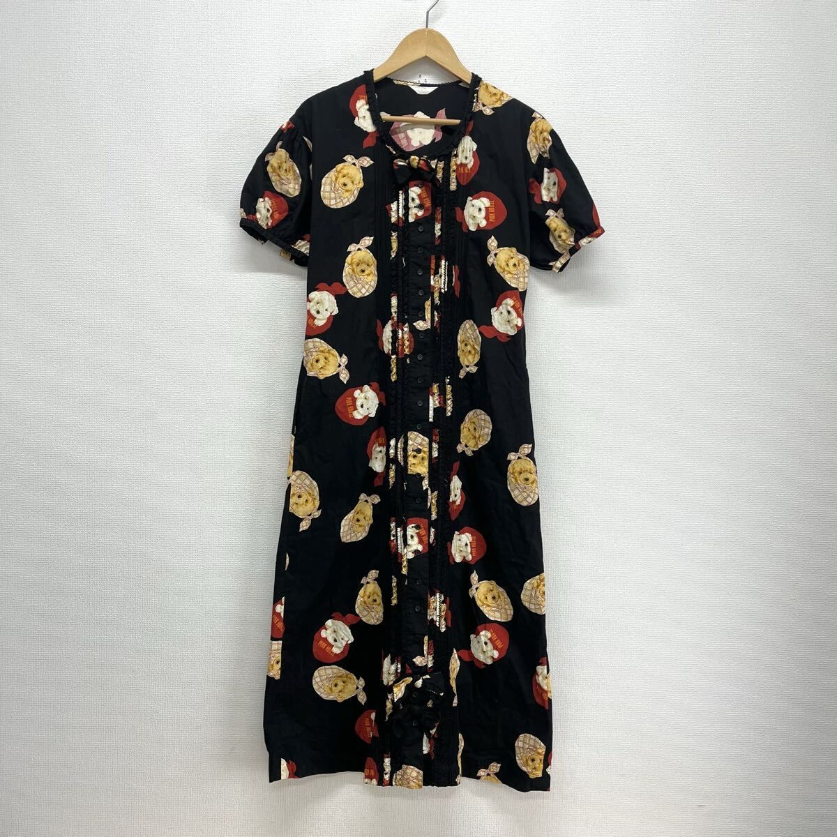 PINK HOUSE ピンクハウス 半袖ワンピース ロングワンピース 総柄 犬 10130223